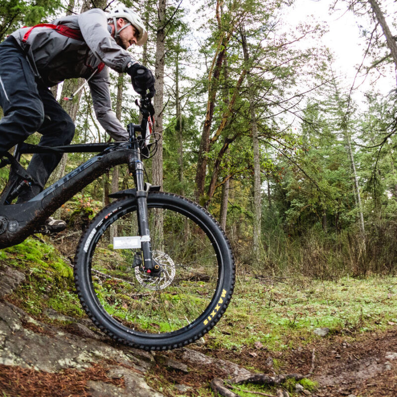 eMountain Bikers on course during an event