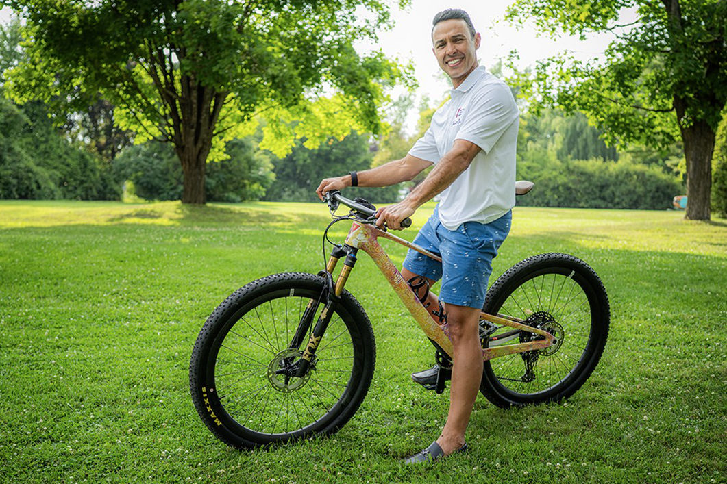 Morgan Bello on his custom painted bike