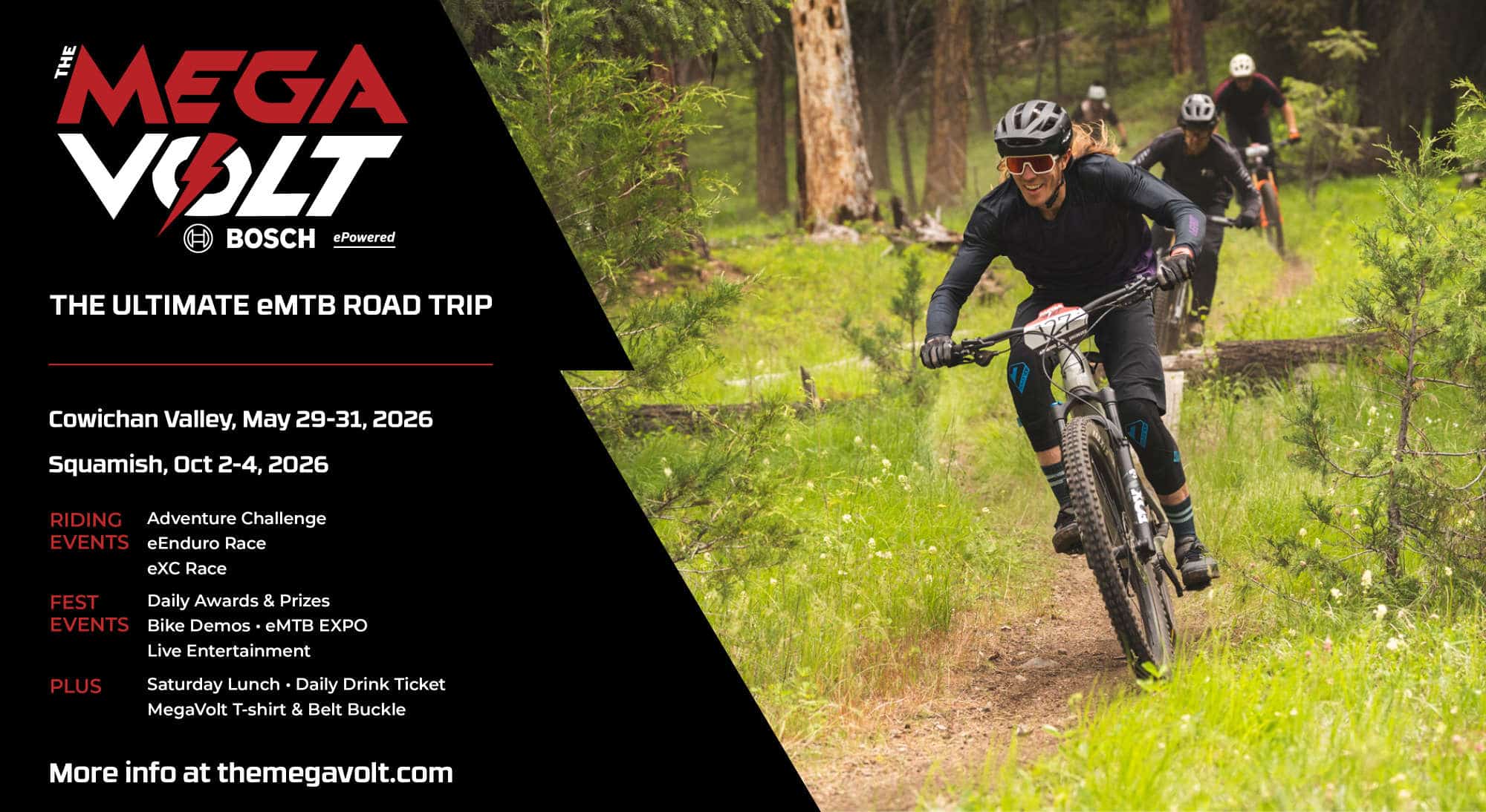 MegaVolt 2026 ad; Cowichan and Squamish locations